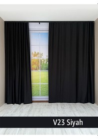 Resim Donatti Siyah Star Blackout Pilesiz Tek Kanat Fon Perde Siyah 