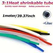 Resim Ekstra Kalın Su Geçirmez Isı Küçültme Çift Duvarlı Boru Yapıştırıcı ile, 4.8mm Çap, 1m Uzunluk - PE Malzeme, Montaj Gerektirmez - Kırmızı, Sarı, Mavi, Yeşil, Beyaz 