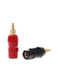 Resim 4mm Banana Soket Terminal Çifti Kırmızı Siyah Hexagon Konnektör Hoparlör Güç Kaynağı Amflikatör 