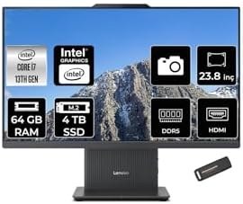 Resim LENOVO IdeaCentre 24IRH9 i7 13620H 64GB DDR5 4TB SSD 23.8" FHD IPS FDOS Siyah All in One PC & PER4 