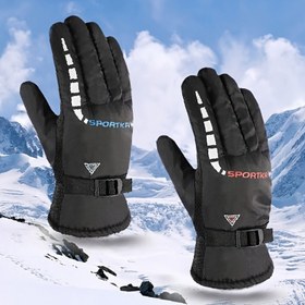 Resim Erkekler ve Kadınlar için Kış Sporları Eldivenleri, Su Geçirmez, Rüzgar Geçirmez, Sıcak, Kaymaz, Polyester Dokuma Açık Hava Kayak Bisiklet Motosiklet Eldivenleri, Açık Hava Aktiviteleri için Elde Yıkanabilir 