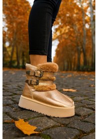 Resim Çift Tokalı Kalıntaban Kadın Bot Bronz 