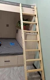 Resim Evrensel Ahşap RV Ranza Merdiven 29.5" Sağlam Karavan Parçaları İkiz Çatı Yatak Odası Yurt (75cm/29.5") 