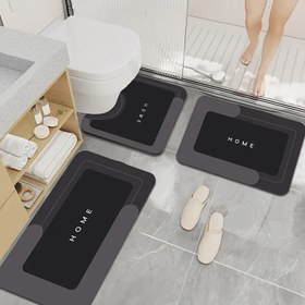 Resim 3 adet "EV" Diatomik Toprak Kaymaz Banyo Matları - Yumuşak, Hızlı Kuruyan, Emici Zemin Matı Banyo, Yatak Odası, Mutfak, Çamaşır Odası için | Modern Banyo Matı | Dayanıklı Banyo Matı, Banyo Matı 