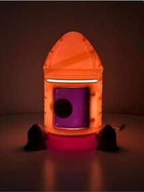 Resim Işıklı Roket Temalı Kumbara Çocuklara ve Büyüklere Para Tasarruf Kutusu 