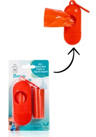 Resim BamBamToys Kirli Bebek Bezi Çöp Poşeti Çanta Boy Kırmızı Taşıma Çantası Ve 2 Rulo (30 ADET) 