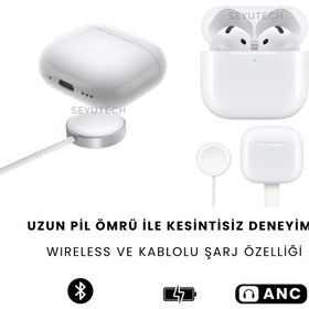 Resim SEYUWATCH Air 4 Anc Gürültü Engelleyici Bluetooth Kulaklık Ios Ve Android Uyumlu Kablosuz Kulaklık 