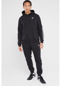 Resim Nike Club Fleece Hoodie Track Suit Kapişonlu Pamuklu Eşofman Takımı Siyah 