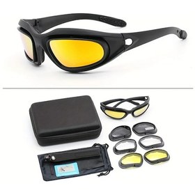 Resim Dashanshop Xc C5 Polarize Motosiklet Gözlüğü Seti 4 Değiştirilebilir Lens Yüksek Netlik 