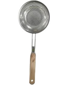 Resim Motion003 Silvery 1 Adet Ahşap Saplı Paslanmaz Çelik Süzgeç Dayanıklı Pasta Makarna Sebze 