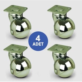 Resim 4 Adet Ef01Mkc40. Oynak Tablalı Pvc Kaplı Mobilya Tekerleği. 