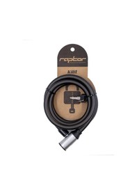 Resim Raptor Anahtarlı Zincir Kilit 3.8x12x180 Cm Siyah Bisiklet Motosiklet Bebek Arabası Güvenlik Kilidi Siyah 