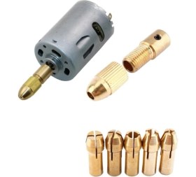 Resim Depolife Otomatik Mandrel Mini Motor Mandreni Chuck Üniversal 2.7 mm Mil Penset Okul Proje Ödev Hobi 5'li Pens 