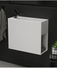 Resim Akrilik-Corian Solid Banyo Dolabı (479187600) Beyaz 