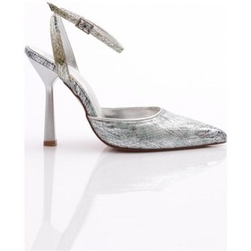 Resim Dgn 6080 Kadin Bilekten Bağlama Abiye Ayakkabi 6080-1974-R0640 Gümüş 