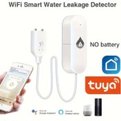 Resim Smart Sızıntı Sensörü Tuya WiFi Taşma Seviyesi Dedektörü Güvenlik Ses Alarm Sistemi, Uzaktan Kumandalı Monitör ve Prob ile 2 AAA Pil 