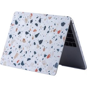 Resim Apple Uyumlu MacBook Air M1 Kılıf 13 İnç Terrazzonl Touchıd'li M1 Air A2337 A2179 A1932 İle Gri 