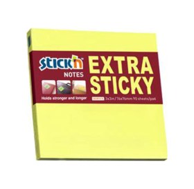 Resim Hopax Stıckn Yapışkanlı Not Kağıdı 12 Adet Extra 90 Yp 76x76 Neon Sarı 21670 