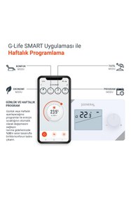 Resim GENERAL Life Nora HT260S RF Smart Kablosuz Wi-Fi Akıllı Oda Termostatı - Beyaz 
