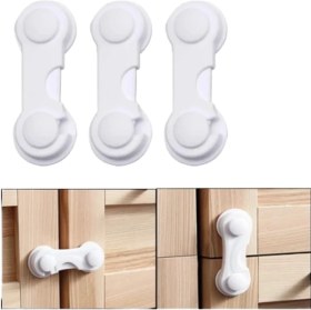 Resim Zero Land Snmswrld 4 Adet Bebek ve Çocuk Koruyucu Dolap Kilidi Vida Gerektirmeyen Güvenlik Seti 