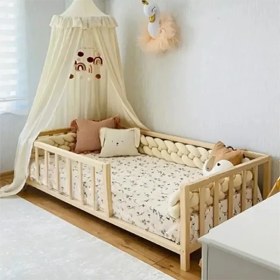 Resim Loolpi Home - Unisex Montessori Ahşap Bebek ve Çocuk Karyolası Tüm Ölçülerde 