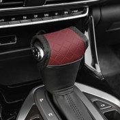 Resim Willowhaven 1 Adet Dayanıklı Araç Vites Kolu Kılıfı Koyu Kırmızı Pu Deri Vites Koruyucu 