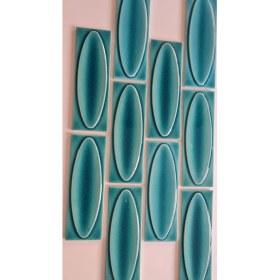 Resim Armada Çini 7x21 Cm Elips Turkuaz Çini Seramik 