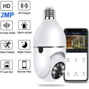 Resim Erdmsp Wifi 360 Panoramik Ampul Kamera Güvenlik Kamerası Çift Wifi 360 Derece Gece Görüşlü 