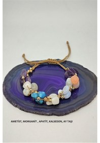 Resim Badeaccessories Amorf Natürel Kesim Yay Burcu Doğaltaş Bileklik Çok Renkli 