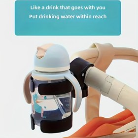 Resim 1 Adet Evrensel 360° Dönebilen Bebek Arabası, Bisiklet, Yürüteç & Tekerlekli Sandalye İçin Bardak Tutucu - Dayanıklı PP Malzeme, 3-6 Yaş Arası Çocuklar İçin Uygun, Güvenli & Pratik İçecek Tutucu 