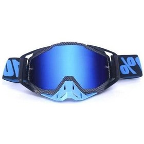 Resim Dancemonkey Klasik Motokros Gözlükleri Açık Hava Bisiklet Gözlükleri Yarış Sporları Kayak Gözlükleri - R38 Dazzle Mavi Çip 