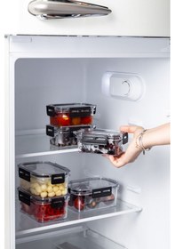 Resim Nandy Home Kilit Kapaklı Dikdörtgen Clear Saklama Kabı Seti 3'lü - 1200 ML Beyaz 