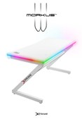 Resim XPRİME xPrime Markus RGB Ledli Beyaz Pro Oyuncu Masası 114 CM 
