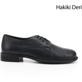 Resim Gönderi(r) Kadın Lacivert Bağcıklı Hakiki Deri Oxford Ayakkabı 