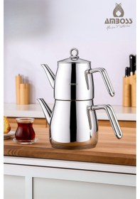 Resim Steelmax 4 Parça Paslanmaz Çelik Çaydanlık Gri 