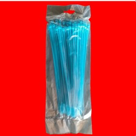 Resim Renkli Kablo Bağı Plastik Cırt Kelepçe 8x380 Mavi 100 Adet 