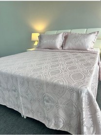 Resim Sarmaşık Model Çift Kişilik Yatak Örtüsü Pudra 