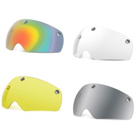 Resim PJT Manyetik Bisiklet Kaskı Lensleri - Ayarlanabilir Kayışlı Çıkarılabilir Kılıf, Çok Renkli Seçenekler (Mavi, Sarı, Turuncu, Gri) için Artan Güvenlik ve Stil - Çoğu Kask, Bisiklet Aksesuarları, Şık Parlak Bitiş, Güvenli Uygun Tasarım, Pilsiz 