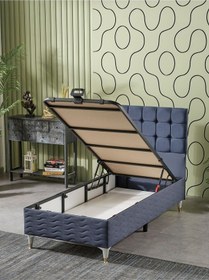 Resim Beehanem Bengü 90x190 Tek Kişilik Baza Başlik Yatak 3 Lü Set Indigo Babyface Indigo 120 X 200 