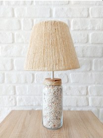 Resim Retro Now Dolomid Doğal Taş Cam Ayakli Abajur 