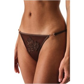 Resim Penti Kahverengi Broderie String Külot Bbw 