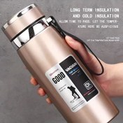 Resim HOTU 1000ml Vakumlu Isı Yalıtımlı Termos - Çelik Sızdırmaz Seyahat Çay Fincanı, 360 Derece Çevrilebilir Su Geçirmez Tasarım, Kamp ve Seyahat için Büyük Kapasiteli, Pilsiz veya Güç Gerektirmeyen 