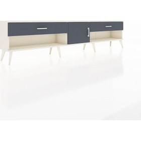 Resim Arges Tv Ünitesi Tek Raflı 2 Çekmeceli Tek Kapaklı 220x30x51 Aytaşı-antrasit Antrasıt/antrasıt - Aytası 