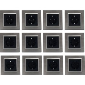 Resim Ovivo Quantum Bakır Topraklı Priz 12'li Paket Çerçeve Dahil 