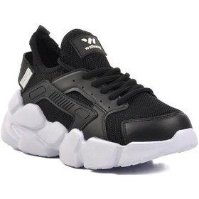 Resim Walkway Hura Siyah-beyaz Fileli Hafif Unisex Spor Ayakkabı 001 