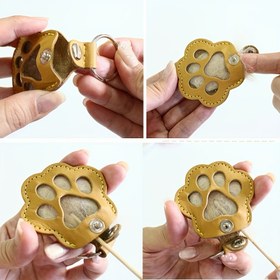 Resim Patili Evcil Hayvan Tüyü Saklama Anahtarlık - Kediler ve Köpekler için Taşınabilir Anıt Kabı, Metal Tokalı Çok Fonksiyonlu Hatıra Düzenleyici, Evcil Hayvan Anısı 
