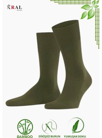 Resim Kral Socks Bambu Erkek Soket Düz Uzun Çorap Klasik Yazlık Dikişsiz 6'lı Premium Set Asorti3 