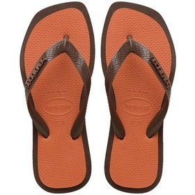 Resim Top Square Fusion Koyu Kahverengi Kadın Parmak Arası Terlik-6578 Kahverengi 