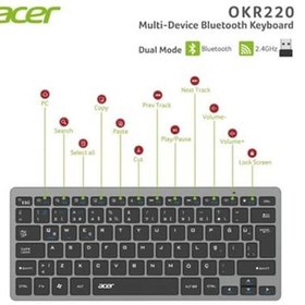 Resim Acer Okr220 Multidevice Dual Mode 2.4ghz Bluetooth Klavye Siyah 