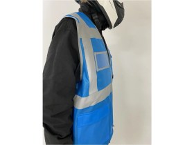 Resim Kddavm Motosiklet Yüksek Görünümlü Yelek Reflektörlü Fermuarlı Reflektik Motorcu Yelek Yeni Yasaya Uygun 